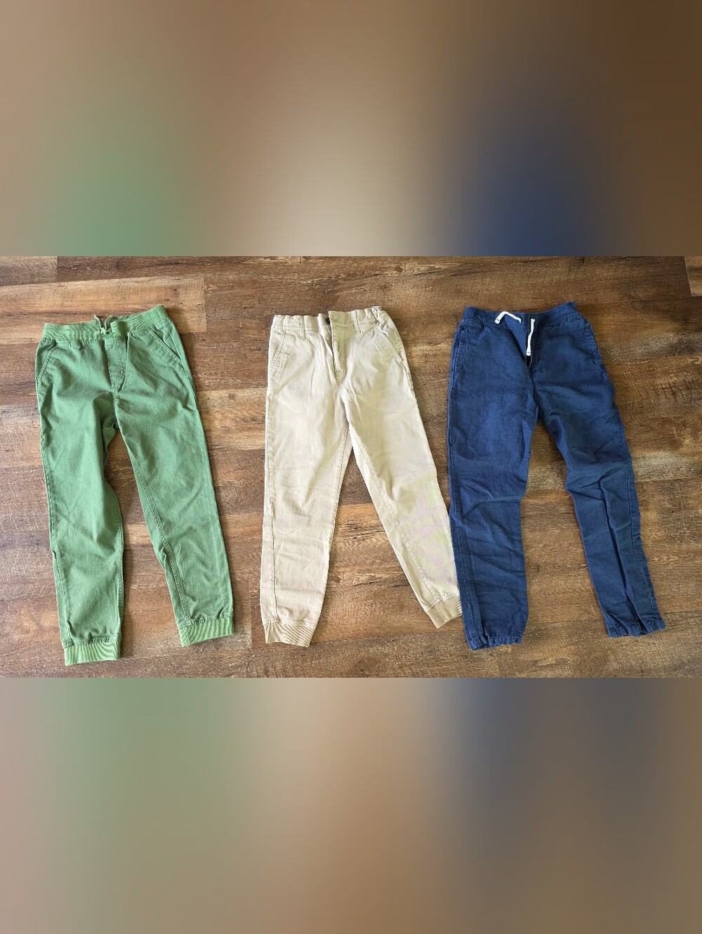 Janie And Jack Size 10 Kids Elastic Hem Jogger Pants - Green, Khaki, Navy Lot Of